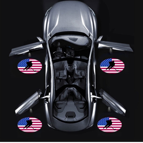 2 New Wireless Universal ICE HOCKEY projector LED Car Door Shadow Lights - Picture 2 of 3